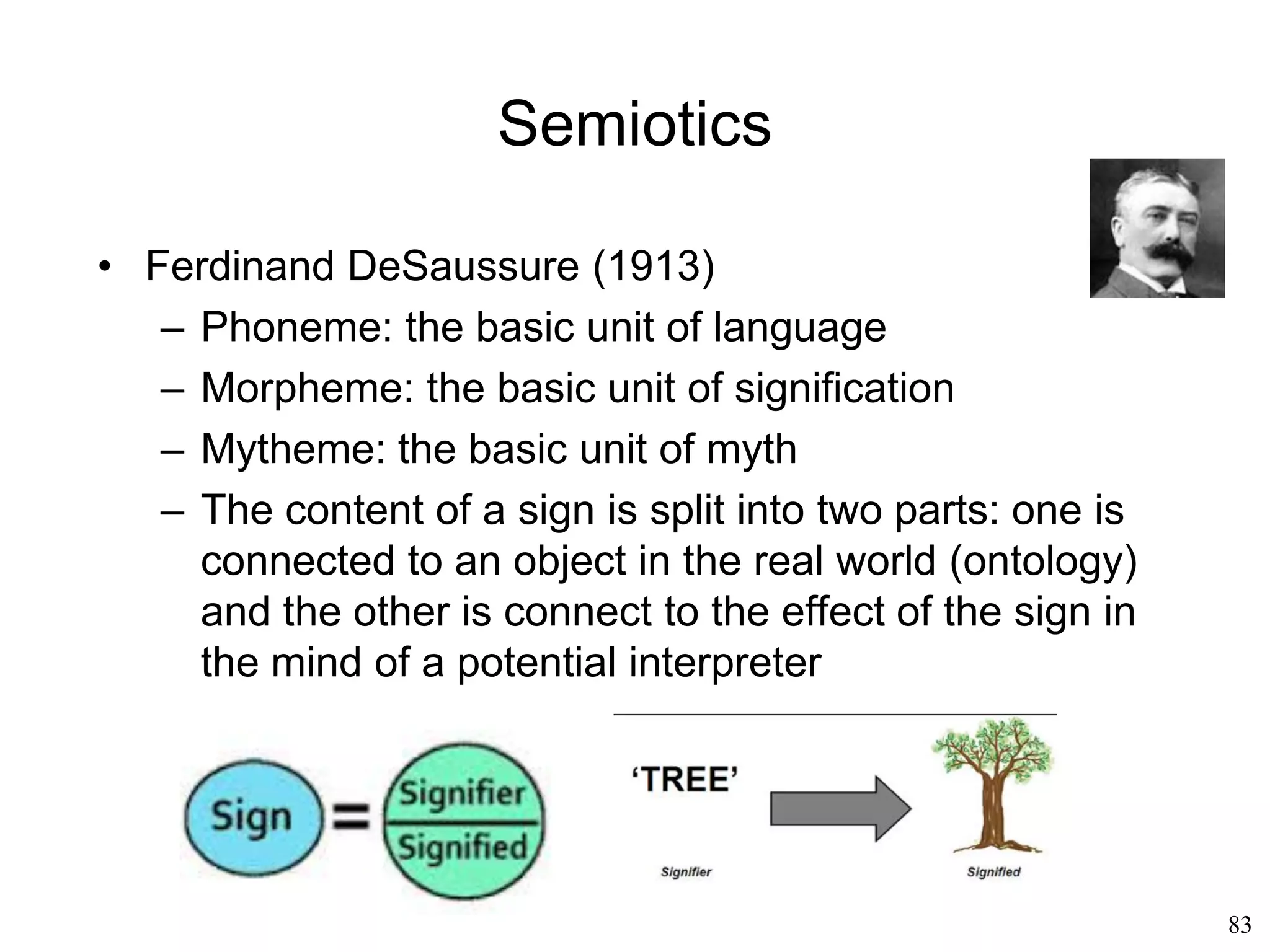 83
Origins of Language
• A sexual organ (Geoffrey Miller, 2000)
– Language is unique to humans the same way
that the peacock’s tail is unique to peacocks
– It is pointless to try and teach language to a
chimpanzee the same way that it is pointless
to expect a child to grow a colorful tail.
 