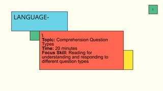 Mastering Comprehension Question Types for Reading Success | PPTX