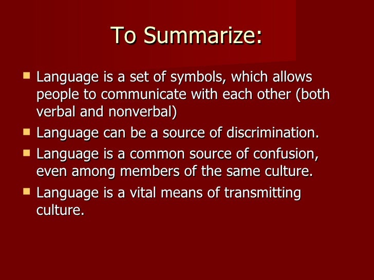 Language As Symbols