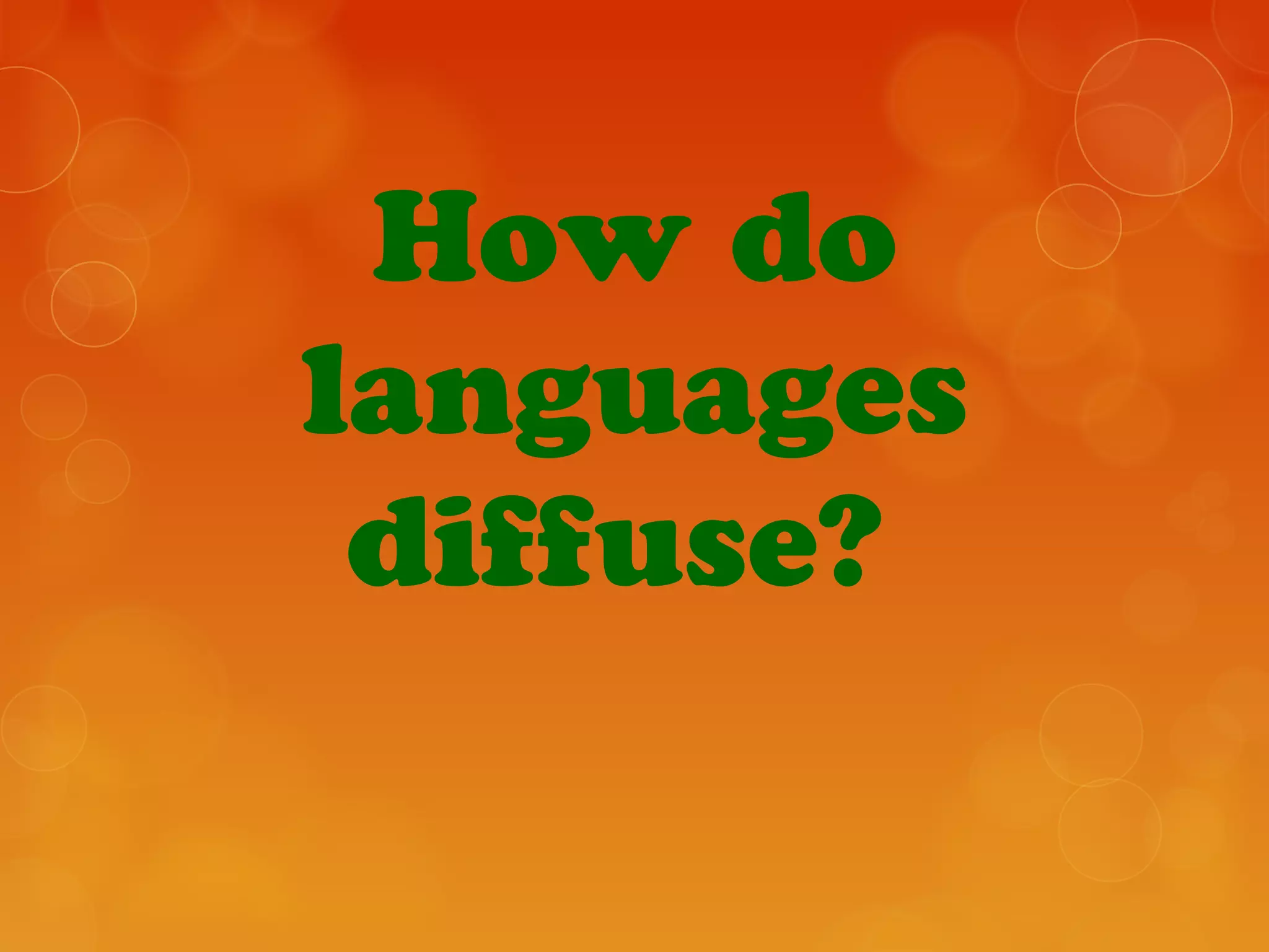 How do
languages
diffuse?
 