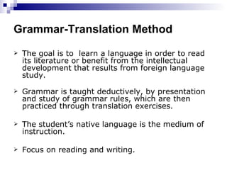 Language Teaching Approaches and Methods | PPT