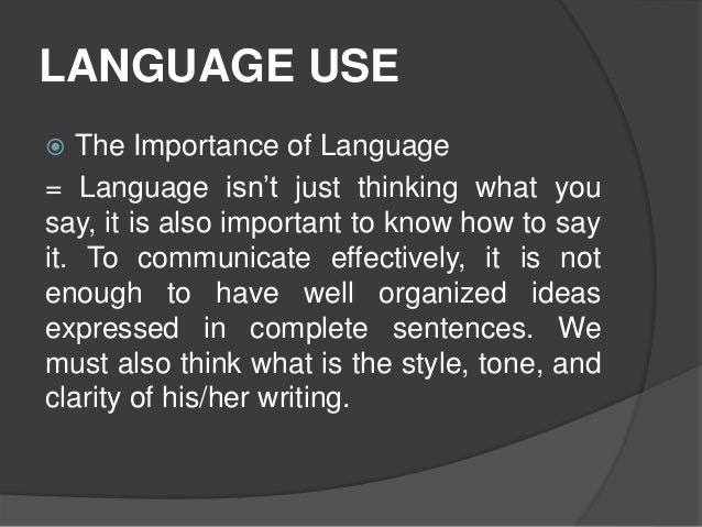 Language Use Meaning