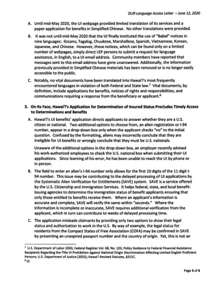 Language Access Letter To DLIR