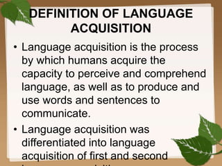 language acquisition definition essay