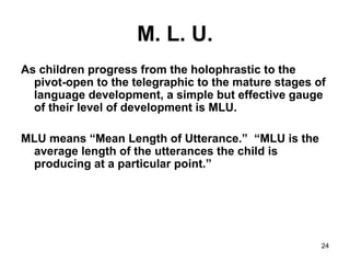 Mlu Calculation Humor and Language Acquisition | PPT