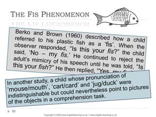 THE FIS PHENOMENON
Copyright © 2009 www.englishteaching.co.uk + www.english-teaching.co.uk
53
 
