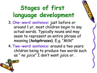 First Language acquisition - second class | PPT