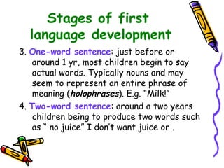First Language acquisition -  second class