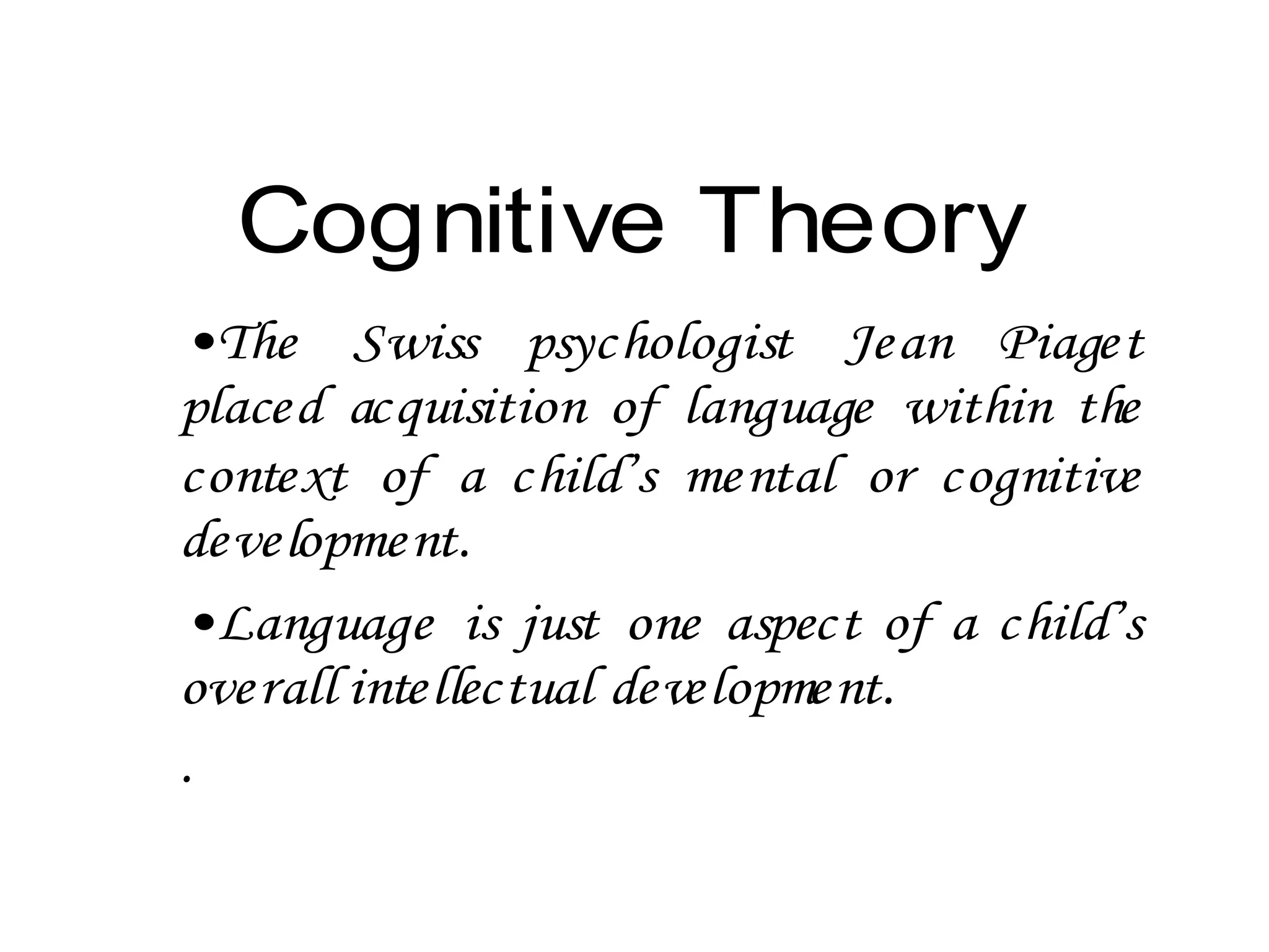 COGNITIVE THEORY 
