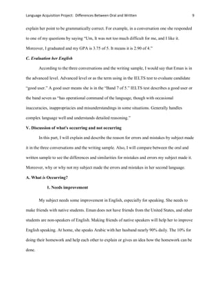 Language Acquisition Project | PDF
