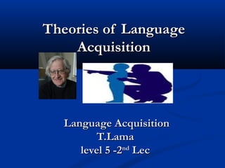 Theories of Language
    Acquisition




  Language Acquisition
         T.Lama
     level 5 -2nd Lec
 