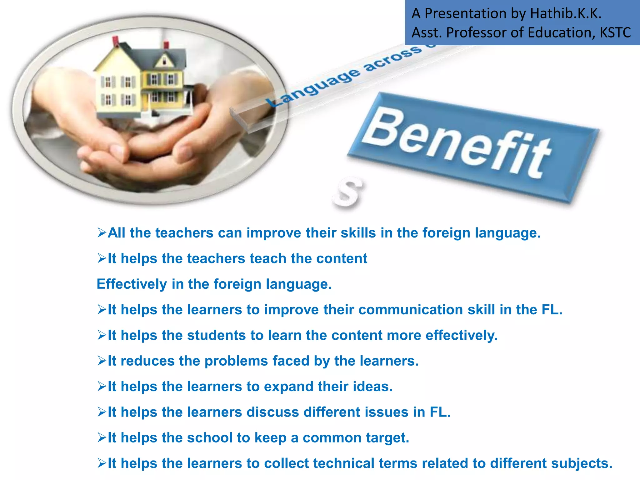 Most of the research scholars
are not able to write their
thesis themselves so that
plagiarism goes on being
practiced by academic
community mainly on
account of the inability in
foreign language
By
Hathib K.K.
 