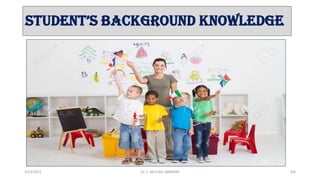 STUDENT’S BACKGROUND KNOWLEDGE
3/23/2022 Dr. C. BEULAH JAYARANI 106
 