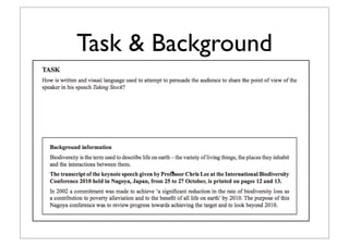 Task & Background
 