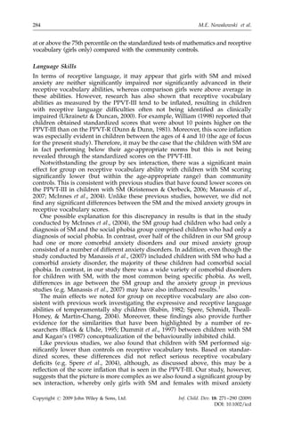 sex interaction for receptive vocabulary scores such that within
              