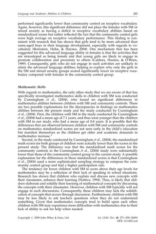 females, the SM and mixed anxiety groups had signiﬁcantly
              