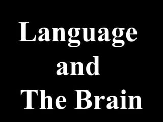 Language
  and
The Brain
 