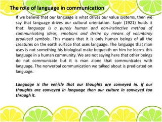 Language Is Value Language and Communication | PPTX
