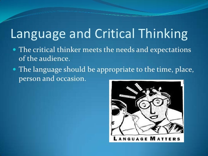 language and critical thinking