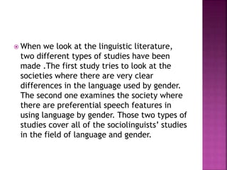 Language and gender in society