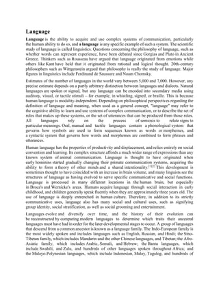 Contributed To Complex Language Language and its importance | PDF