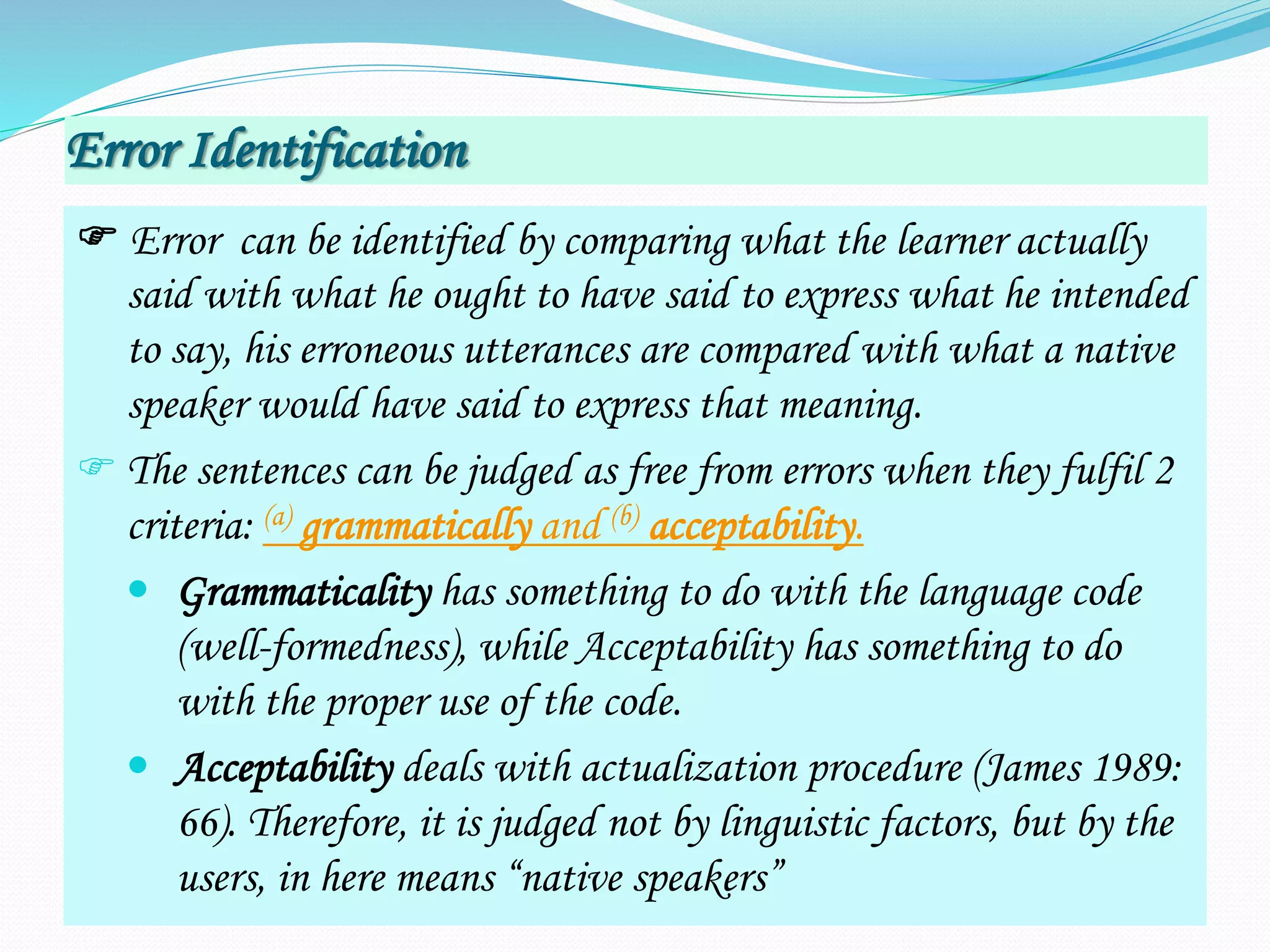 Language and linguistics error analysis | PPTX