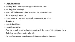 LANGUAGE AND STRUCTURE IN LEGAL DOCUMENT DRAFTING- Sem II.pptx