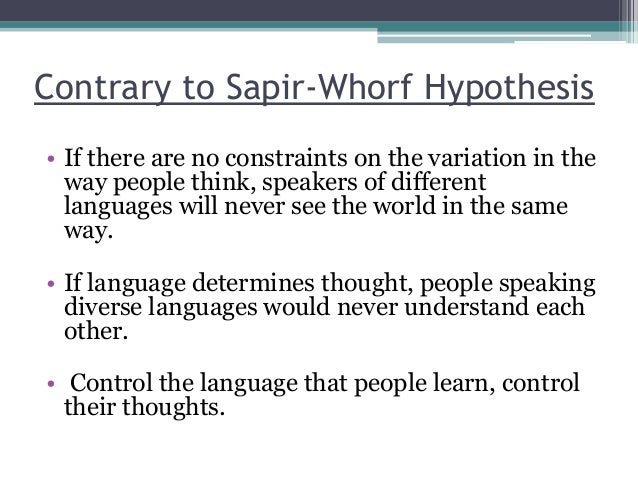 What is sapir-whorf thesis
