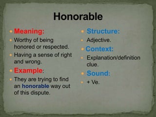 vocabulary workshop | PPTX