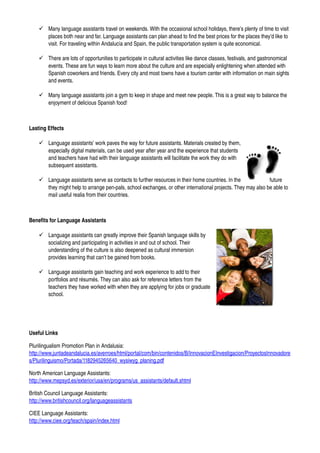 Language Assistants in bilingual schools | PDF