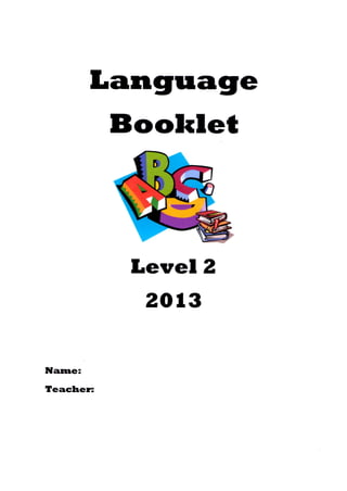 Language booklet l2 2013