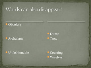 Language Change Terminology Revision | PPT