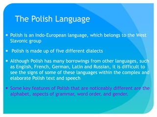 Polish Language Example Language Comparison Poster2 | PPTX