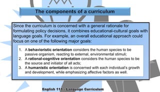 Language Curriculum Examples Language curriculum | PPTX