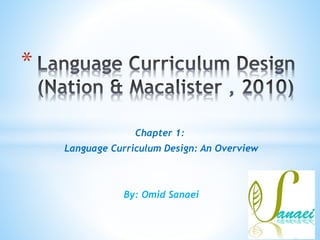 Language Curriculum Design - Chapter 1