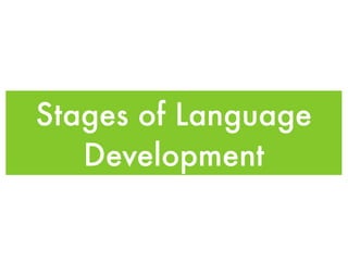Stages of Language
   Development
 