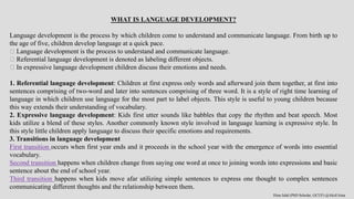 Human and Language development for children | PDF
