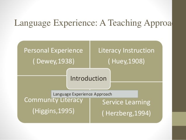 the language experience approach language experience approach