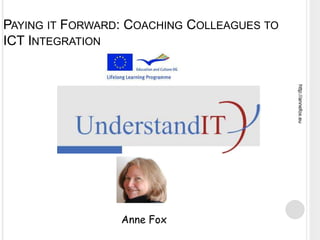 PAYING IT FORWARD: COACHING COLLEAGUES TO
ICT INTEGRATION




                 Anne Fox
 