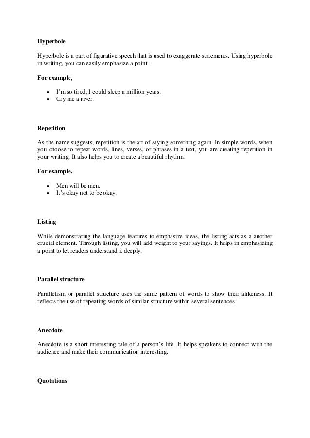 Learn language features and techniques with examples | PDF