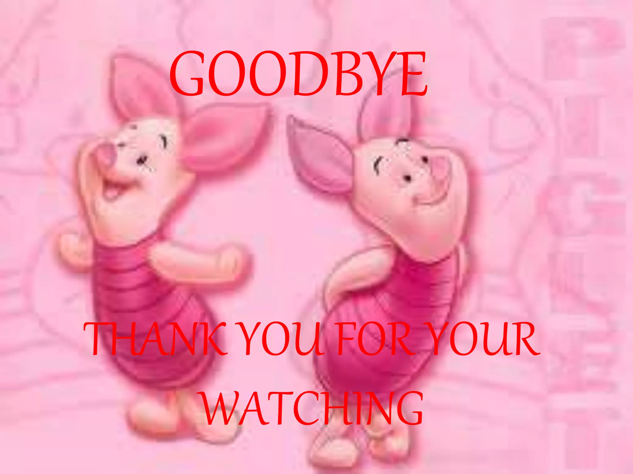 GOODBYE 
THANK YOU FOR YOUR 
WATCHING 
