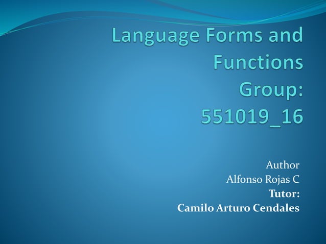 Language forms and functions | PPTX