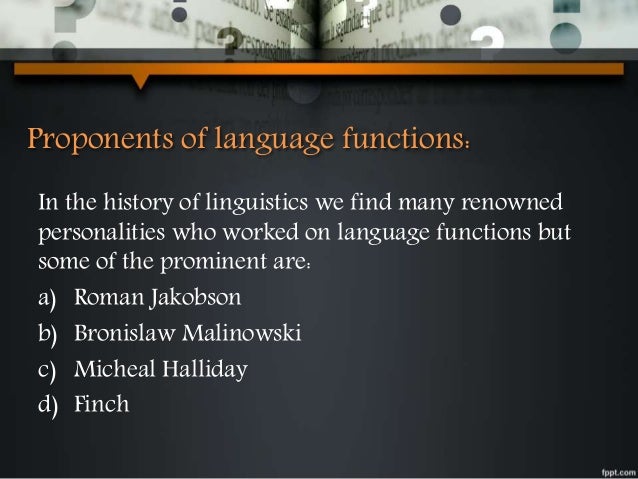 Language functions