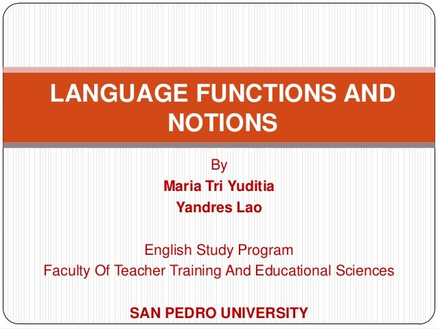 Language functions and notions