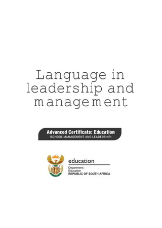 Language in
leadership and
 management
 