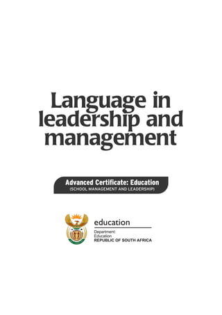Language in
leadership and
 management
 
