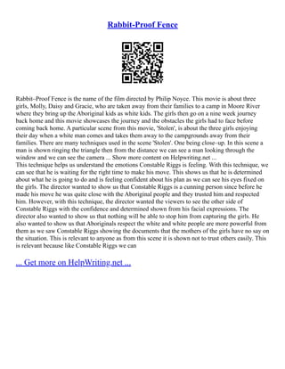 Constible Riggs Language In Rabbit Proof Fence | PDF