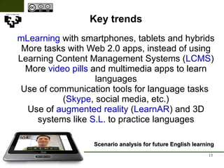 Key trends Scenario analysis for future English learning mLearning  with smartphones, tablets and hybrids 