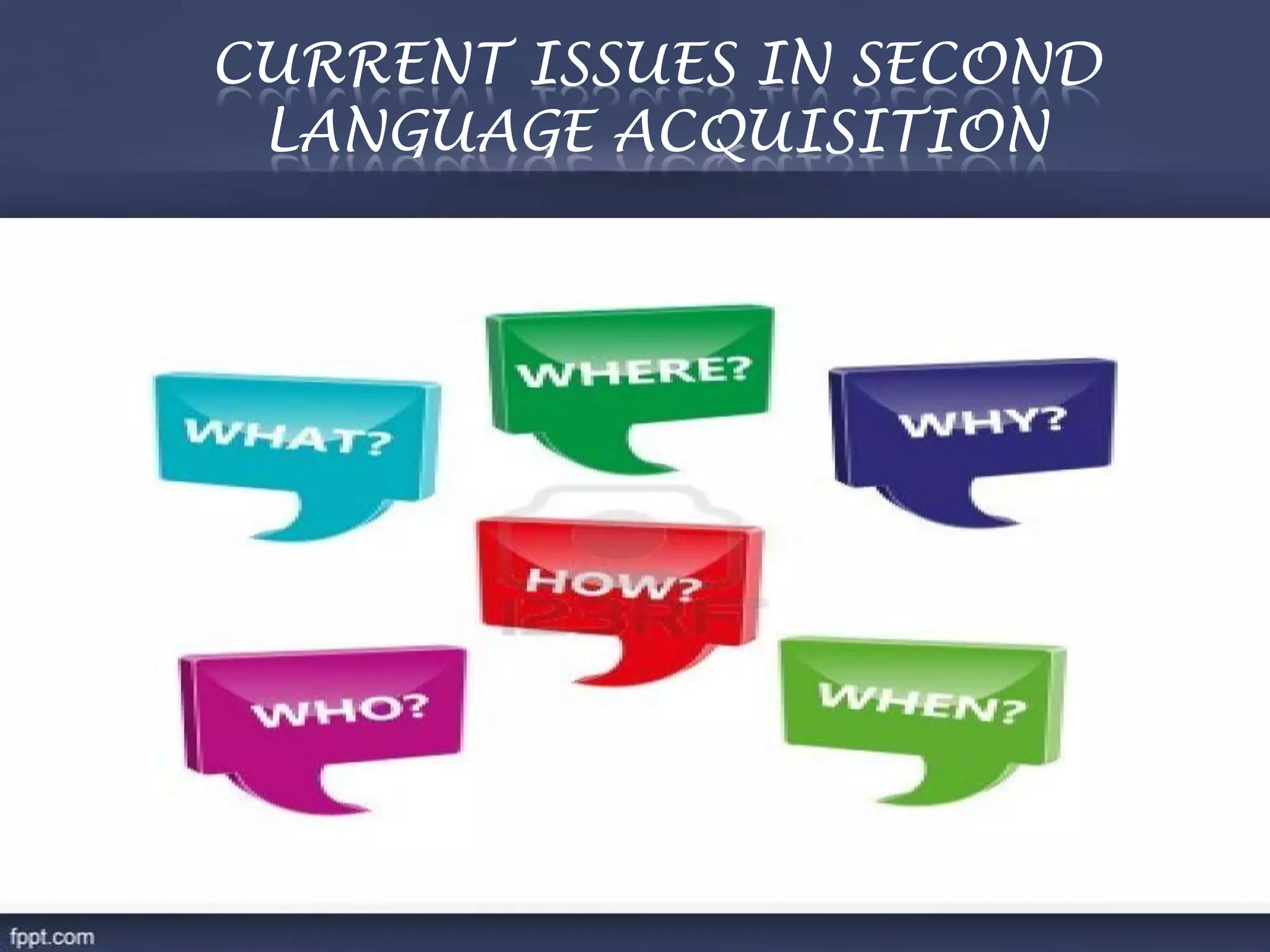 CURRENT ISSUES IN SECOND
LANGUAGE ACQUISITION
 
