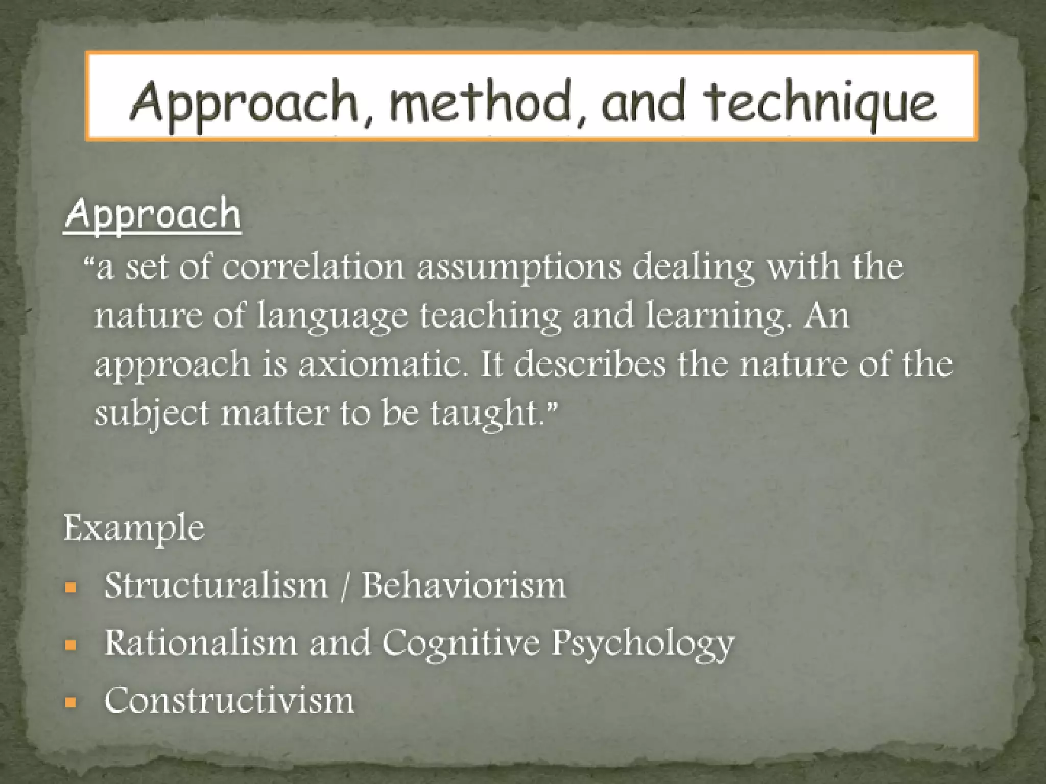 Language, learning, and teaching